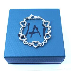 John Hardy JAI Infinite Love Heart Link Sterling Silver Bracelet, 19g XS